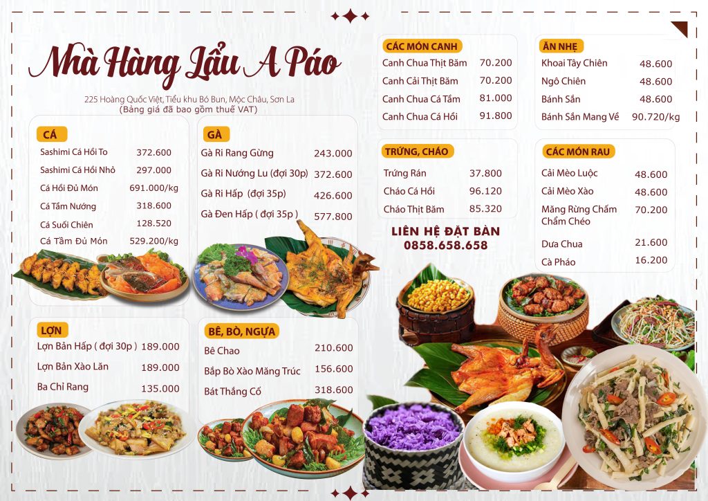 Menu A Páo Mộc Châu